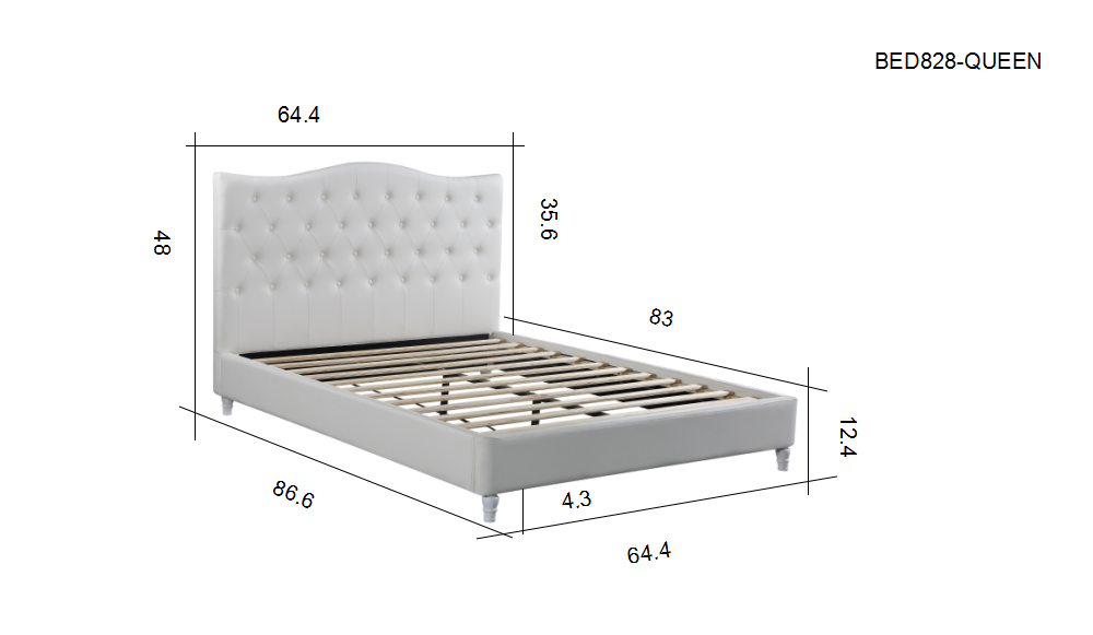 Lily Platform Bed - White